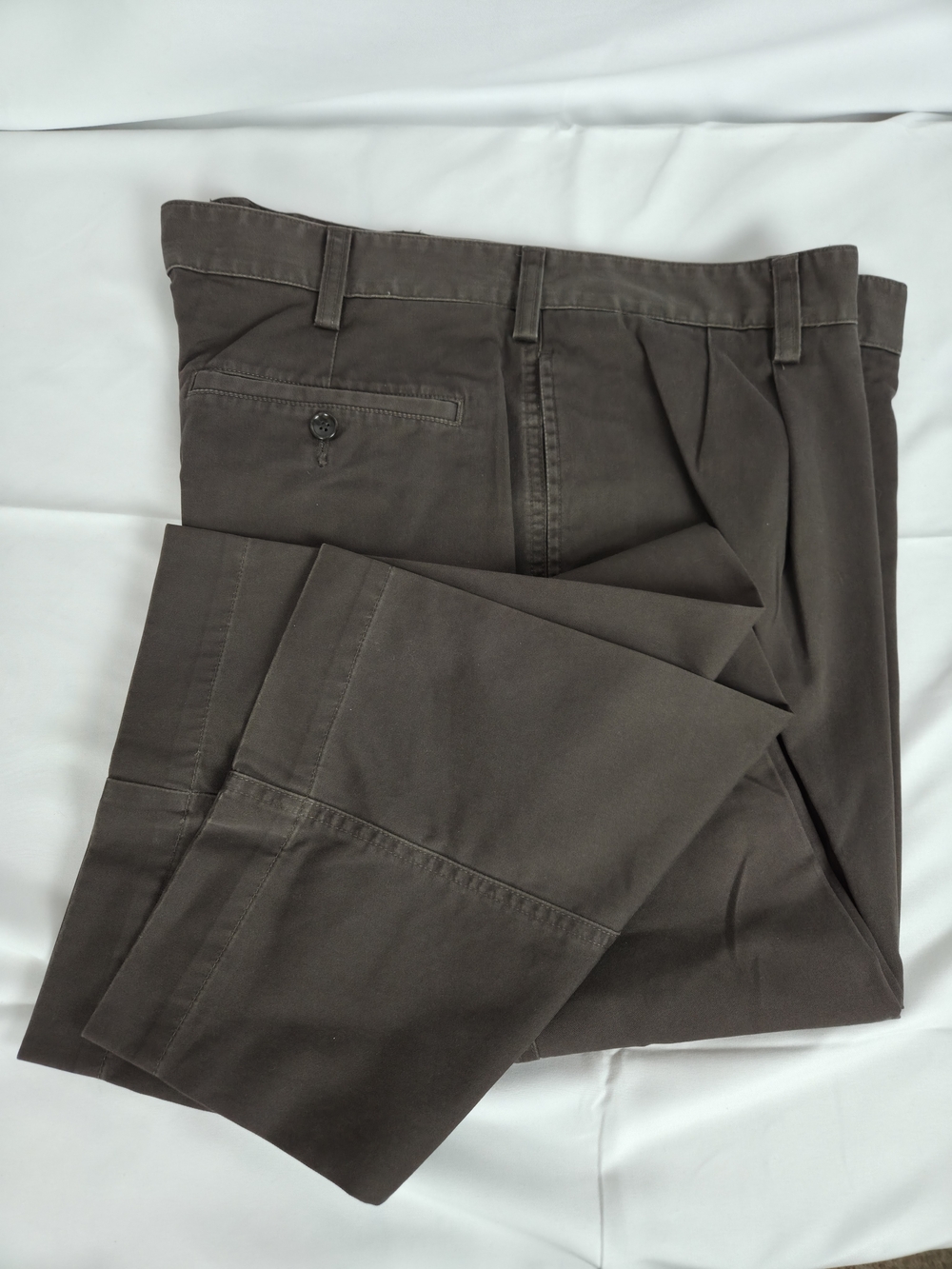 Eddie Bauer Dark Brown Pleated Chinos